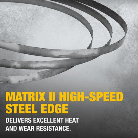 DEWALT DW3982C Band Saw Blade, 1/2 in W, 32-7/8 in L, 14 TPI, HSS Cutting Edge, Bi-Metal