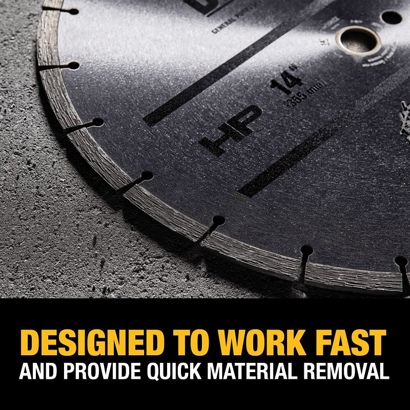 DEWALT DW47410 General-Purpose Blade, 14 in Dia, 1 in Arbor, Segmented Rim