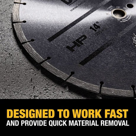 DEWALT DW47410 General-Purpose Blade, 14 in Dia, 1 in Arbor, Segmented Rim