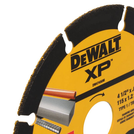 DEWALT DW47450M Cut-Off Wheel, 4-1/2 in Dia, 0.05 in Thick, 7/8 in Arbor, Diamond Abrasive
