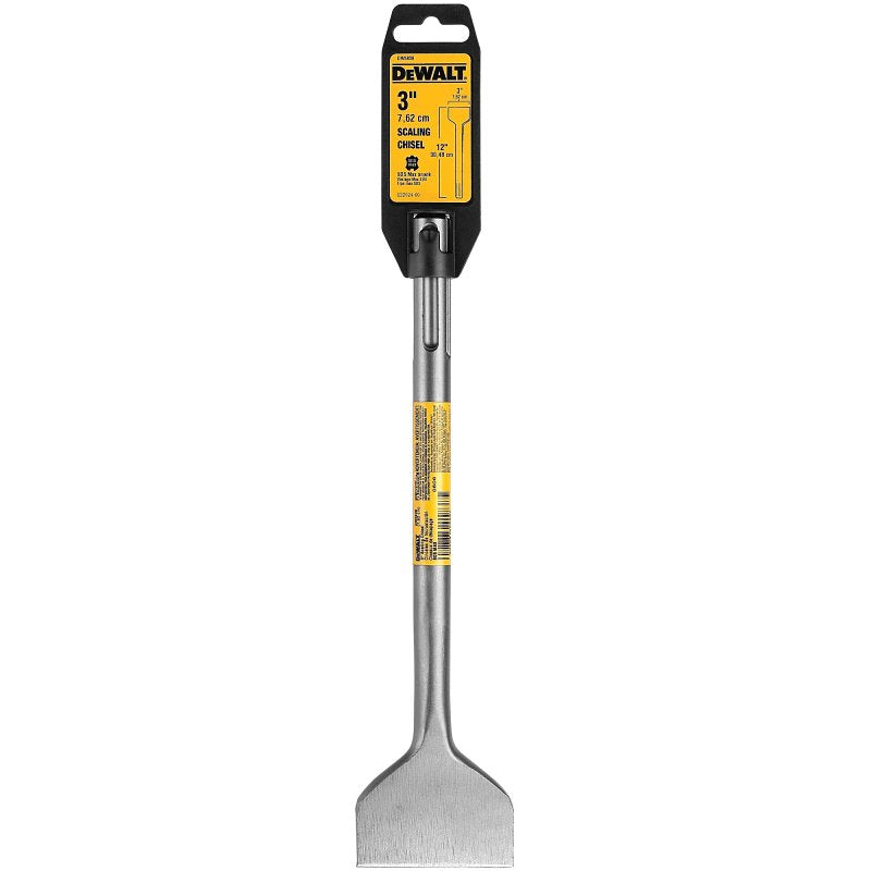 DEWALT DW5838B10 Scaling Chisel Bit, 3 in W Tip, SDS Max Shank, Steel, 12 in OAL