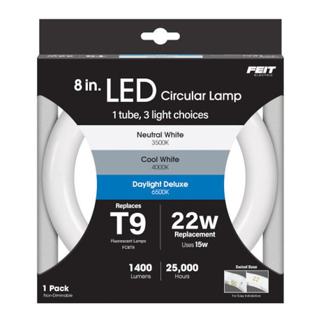 Feit Electric FC8/3CCT/LED LED Light Bulb, Color Selectable, Circline Lamp, 4-Pin G10Q Lamp Base