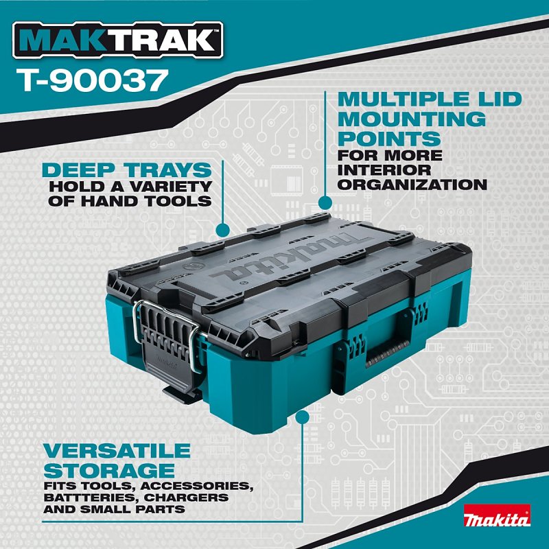 Makita MAKTRAK T-90037 Medium Tool Box, 1123 cu-in, Copolymer/Resin, Teal