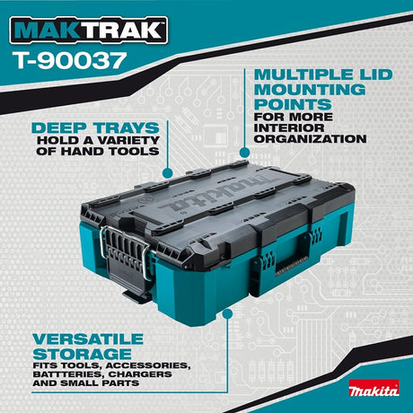 Makita MAKTRAK T-90037 Medium Tool Box, 1123 cu-in, Copolymer/Resin, Teal