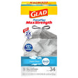 Glad 70320 Trash Bag, 13 gal, Plastic, Pack of 6