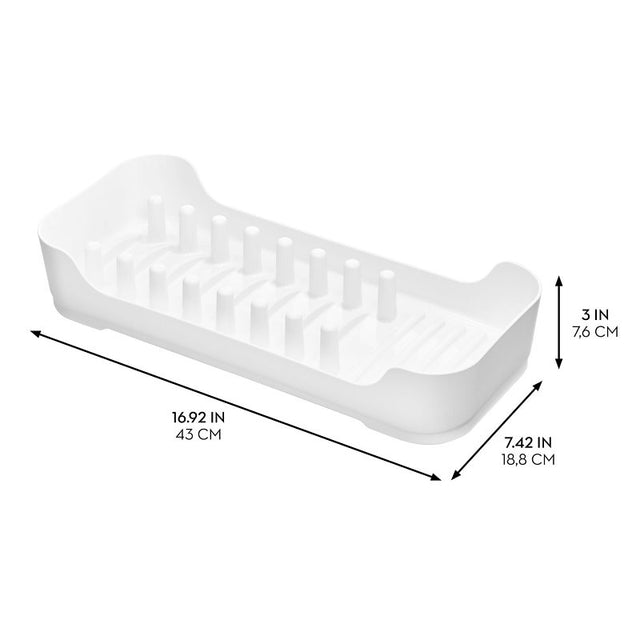 iDESIGN 23043 Dish Rack, 16.92 in L, 7.42 in W, 3 in H, Plastic, White, Pack of 4