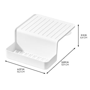 iDESIGN 23041 Double Suction Sink Caddy, 16.5 cm L, 13 cm W, 6.4 cm H, Polypropylene, White, Suction Cup, Pack of 4