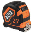 Klein Tools 9225 Tape Measure, 25 ft L Blade, 1-1/8 in W Blade, Steel Blade, Plastic Case, Black/Orange Case