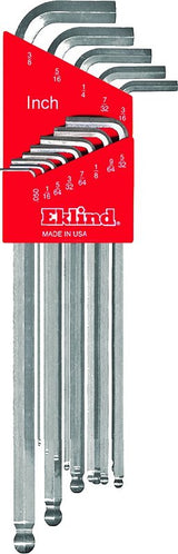 Eklind 17322 Ball End Hex Key Set, 22-Piece, Steel, Nickel-Plated