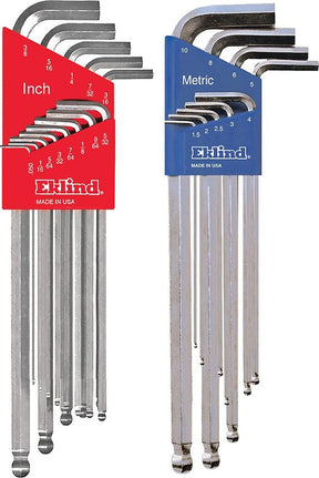 Eklind 17322 Ball End Hex Key Set, 22-Piece, Steel, Nickel-Plated