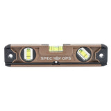 Spec Ops SPEC-TLEVEL Torpedo Level, 10 in L, 3-Vial, Magnetic, Aluminum, Black/Flat Dark Earth
