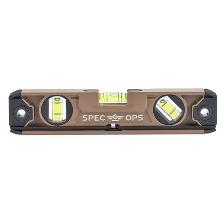 Spec Ops SPEC-TLEVEL Torpedo Level, 10 in L, 3-Vial, Magnetic, Aluminum, Black/Flat Dark Earth