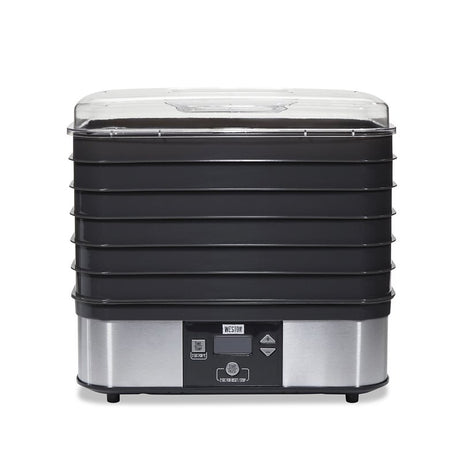 Weston 75-0401-W Digital Food Dehydrator, 500 W, 6-Tray, ABS, Black, 13-1/2 in W x 10-1/2 in D x 11 in H Tray