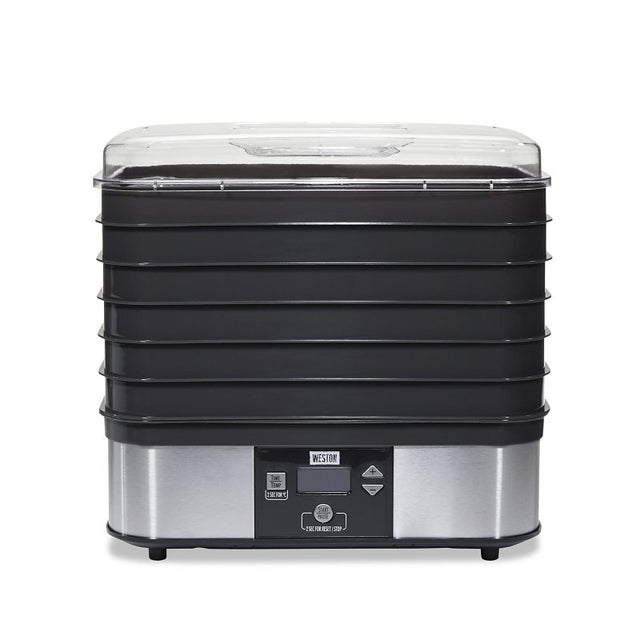 Weston 75-0401-W Digital Food Dehydrator, 500 W, 6-Tray, ABS, Black, 13-1/2 in W x 10-1/2 in D x 11 in H Tray