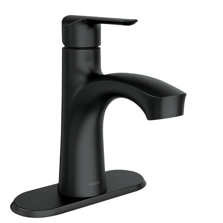 Moen Findlay Series 84516BL Bathroom Faucet, 1.2 gpm, 1-Handle, Brass/Metal/Plastic, Matte, 4 in Faucet Centers