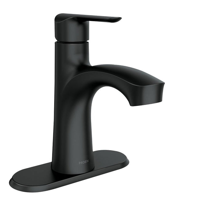 Moen Findlay Series 84516BL Bathroom Faucet, 1.2 gpm, 1-Handle, Brass/Metal/Plastic, Matte, 4 in Faucet Centers