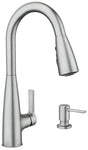 Moen Haelyn 87627 Series 87627SRS Pull-Down Kitchen Faucet, 1.5 gpm, 1-Handle, 1, 2, 3, 4-Faucet Hole, Metal