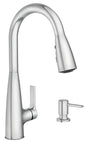 Moen Haelyn 87627 Series 87627 Pull-Down Kitchen Faucet, 1.5 gpm, 1-Handle, 1, 2, 3, 4-Faucet Hole, Metal, Deck