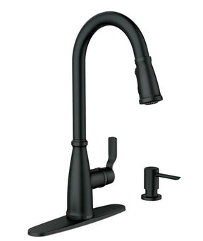 Moen Nolia 87071 Series 87071BL Pull-Down Kitchen Faucet, 1.5 gpm, 1-Handle, 1, 2, 3, 4-Faucet Hole, Metal