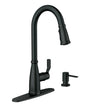 Moen Nolia 87071 Series 87071BL Pull-Down Kitchen Faucet, 1.5 gpm, 1-Handle, 1, 2, 3, 4-Faucet Hole, Metal