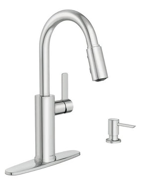 Moen Durani 87070 Series 87070 Pull-Down Kitchen Faucet, 1.5 gpm, 1-Handle, 1, 2, 3, 4-Faucet Hole, Metal, Deck