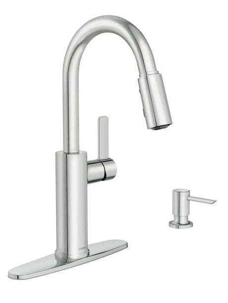 Moen Durani 87070 Series 87070 Pull-Down Kitchen Faucet, 1.5 gpm, 1-Handle, 1, 2, 3, 4-Faucet Hole, Metal, Deck