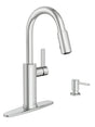 Moen Durani 87070 Series 87070 Pull-Down Kitchen Faucet, 1.5 gpm, 1-Handle, 1, 2, 3, 4-Faucet Hole, Metal, Deck