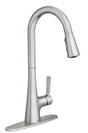 Moen Mikah 87069 Series 87069SRS Pull-Down Kitchen Faucet, 1.5 gpm, 1-Handle, 1, 3-Faucet Hole, Metal, Deck