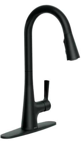 Moen Mikah 87069 Series 87069BL Pull-Down Kitchen Faucet, 1.5 gpm, 1-Handle, 1, 3-Faucet Hole, Metal, Deck