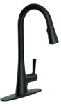 Moen Mikah 87069 Series 87069BL Pull-Down Kitchen Faucet, 1.5 gpm, 1-Handle, 1, 3-Faucet Hole, Metal, Deck