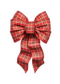 Holidaytrims 6158 Wired Bow, 14 in H, Plaid, Cloth, Green/Gold/Red/White, Pack of 12