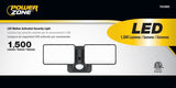 PowerZone CL-SLM1500AC-2HBK Motion Activated Security Light, 120 V, 18 W, LED Lamp, 1500 Lumens