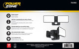 PowerZone CL-SLM1500AC-2HBK Motion Activated Security Light, 120 V, 18 W, LED Lamp, 1500 Lumens