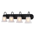 Boston Harbor OG24017 Vanity Light, 4-Lamp, LED Lamp, Matte Black Fixture