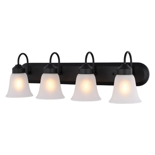 Boston Harbor OG24017 Vanity Light, 4-Lamp, LED Lamp, Matte Black Fixture