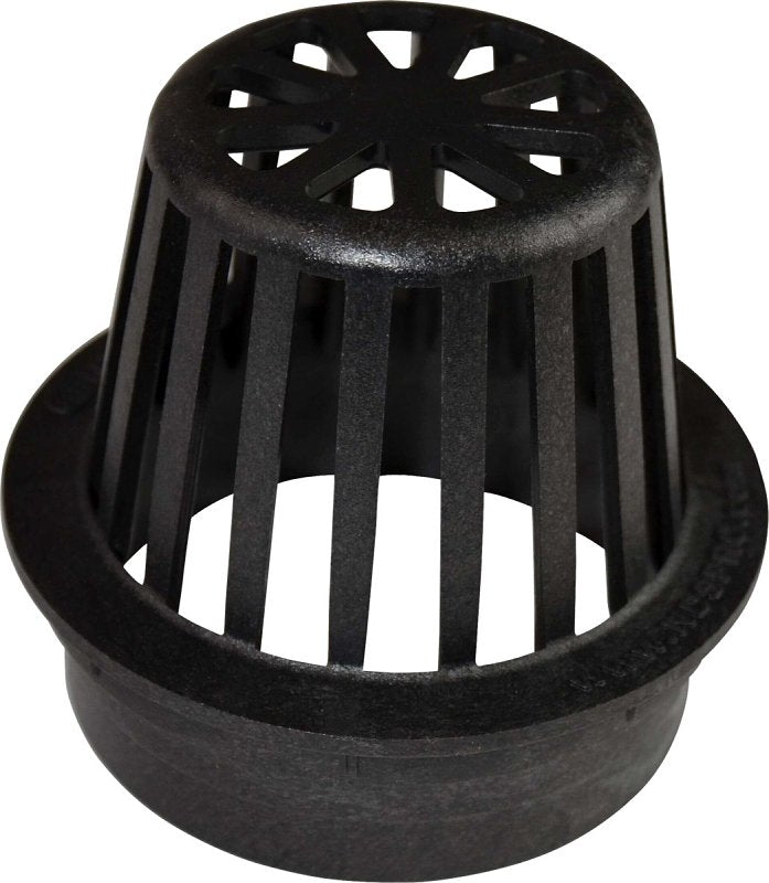 DrainTech 0443SDB Atrium Grate, 4 in Dia, Round, Polyethylene, Black