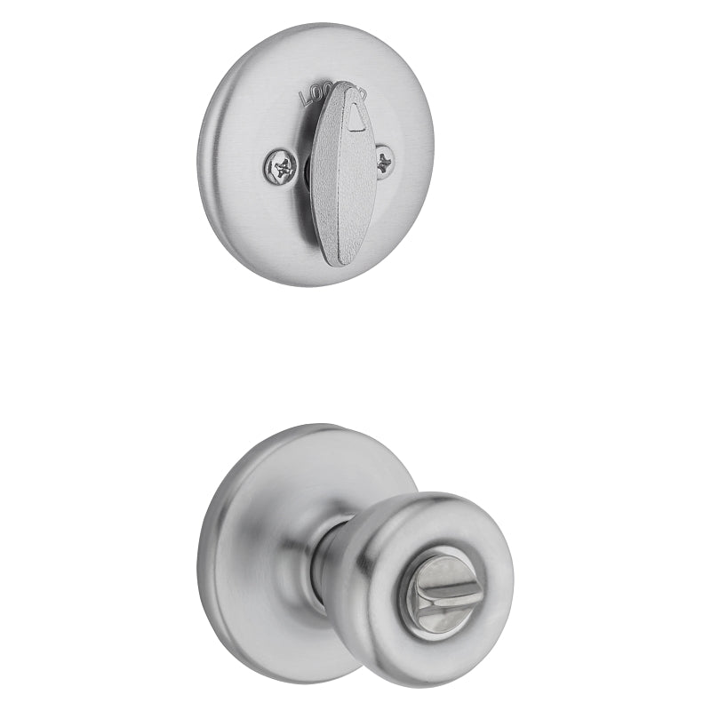 Kwikset 242T 26D CP K6 Combination Lockset, Left, Right, Knob Handle, Tylo Design, Satin Chrome, 3 Grade, Metal, 1/CD