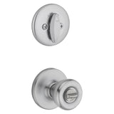 Kwikset 242T 26D CP K6 Combination Lockset, Left, Right, Knob Handle, Tylo Design, Satin Chrome, 3 Grade, Metal, 1/CD
