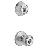 Kwikset 242T 26D CP K6 Combination Lockset, Left, Right, Knob Handle, Tylo Design, Satin Chrome, 3 Grade, Metal, 1/CD
