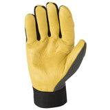 Wells Lamont 3203-L Hybrid Work Gloves, Breathable, Men's, L, Hook and Loop Cuff, Spandex Back, Gold/Gray/Yellow