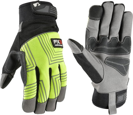 Wells Lamont FX3 Series 7864-XL Gloves, Men's, XL, PVC/Synthetic Leather, Gold/Yellow