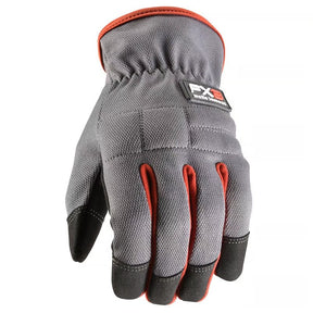 Wells Lamont 7862-XL Gloves, Men's, XL, Adjustable Wrist, Open, Shirred Elastic Wrist Cuff, Black/Gray