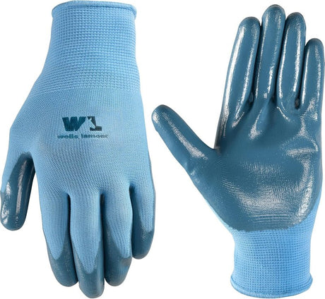 Wells Lamont 497-M Gloves, Breathable, Women's, M, Nitrile Coating, Polyester Glove, Multi-Color