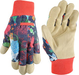 Wells Lamont 4180M-990 Garden Gloves, Women's, M, Reinforced Thumb, Knit, Shirred, Cotton, Multi-Color