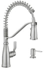Moen Nolia 87886 Series 87886SRS Kitchen Faucet, 1.5 gpm, 1-Handle, 1, 3-Hole, Metal, Stainless, Lever Handle