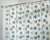 iDesign 72 in. H X 72 in. W Blue/Green Fish Shower Curtain PEVA