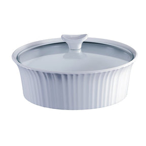 Corningware 1105930 Casserole Dish with Lid, 2.5 qt, Stoneware, French White, Pack of 2