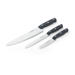 Farberware 5266765 Knife Set, 3-Piece, Stainless Steel, Black, Pack of 3