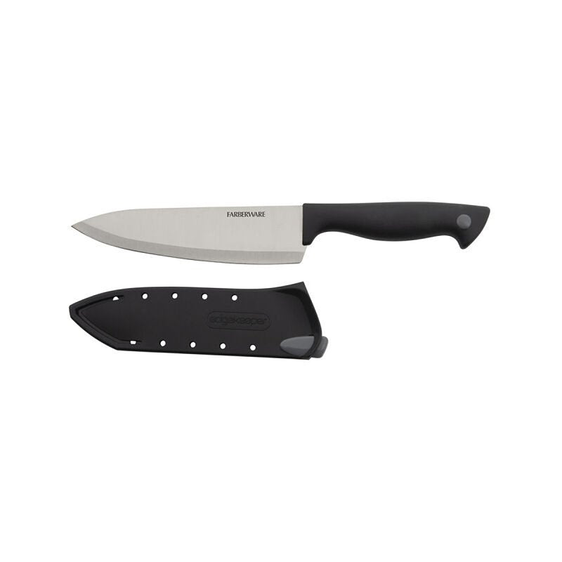 Farberware 5301750 Chef's Knife, 6 in L Blade, Stainless Steel Blade, Polypropylene Handle, Black Handle, Pack of 3