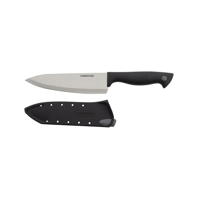 Farberware 5301750 Chef's Knife, 6 in L Blade, Stainless Steel Blade, Polypropylene Handle, Black Handle, Pack of 3